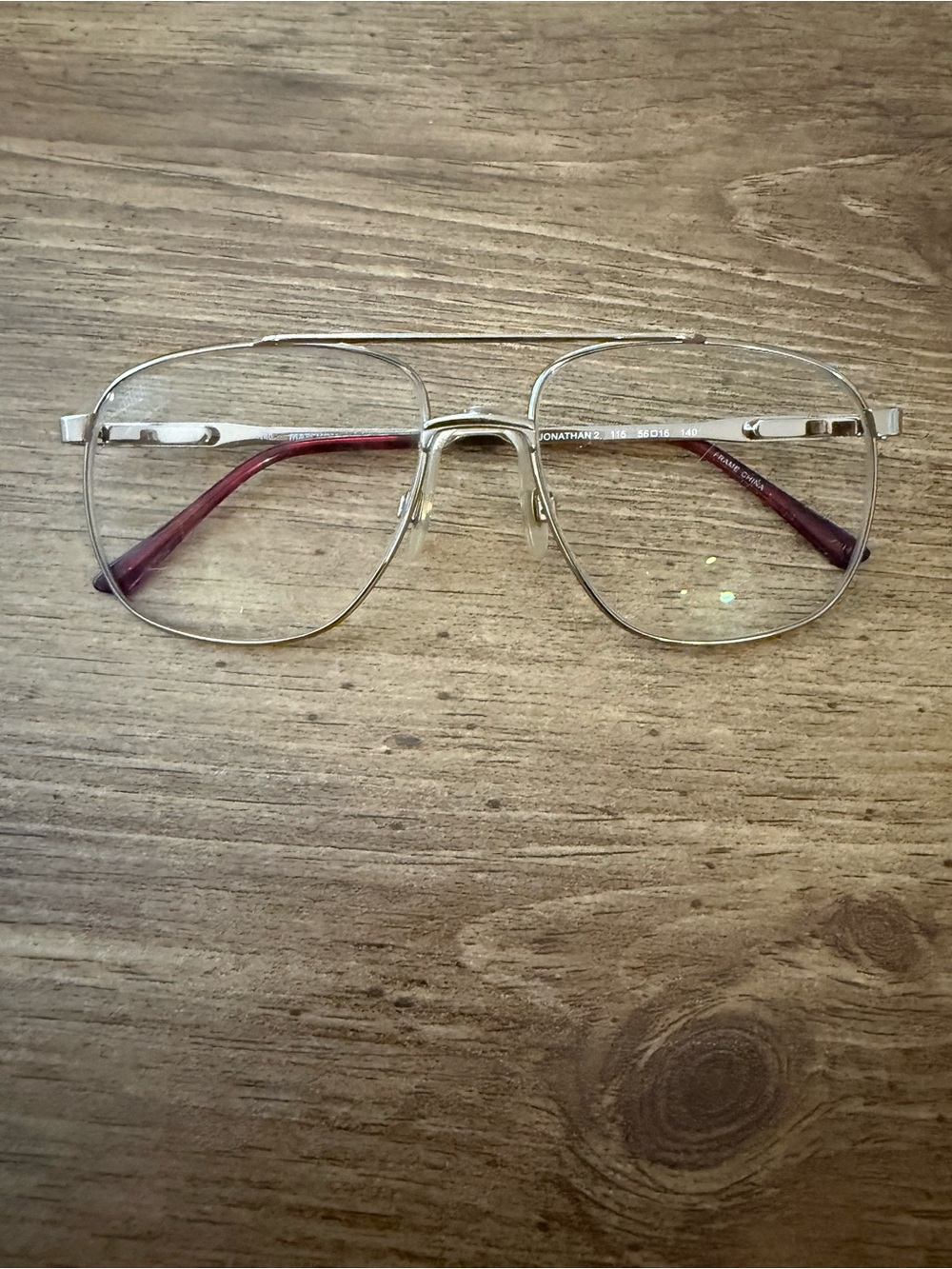 Marchon Jonathan 2 Eyeglasses FRAME Mens Silver Metal Aviator Full Rim 56-16-140